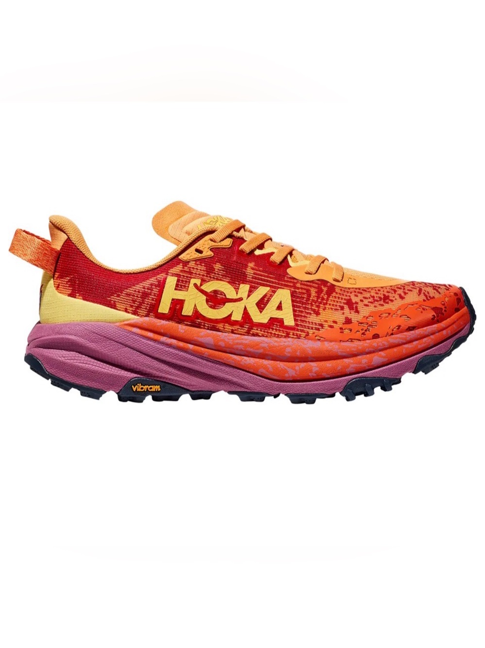 Hoka Women's Orange Red Speedgoat 6 Trail Running Shoe Size 8.5